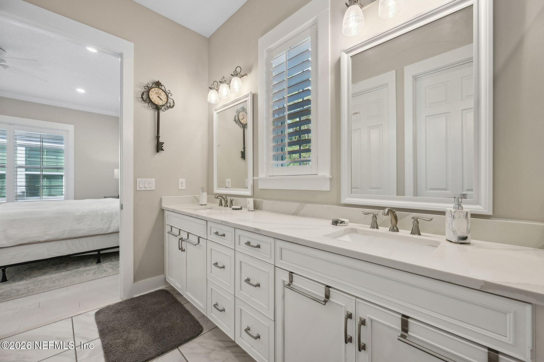 Full bathroom with dual vanity